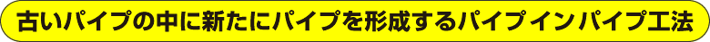 古いパイプの中に新たにパイプを形成するパイプ イン パイプ工法